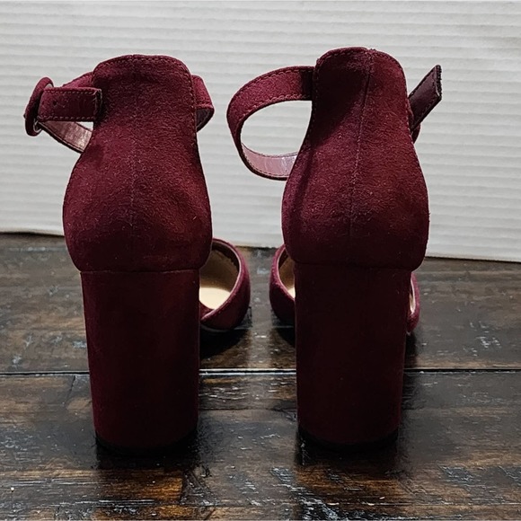 Lauren Conrad burgundy round heel ankle strap‎ size 7 - Picture 4 of 8